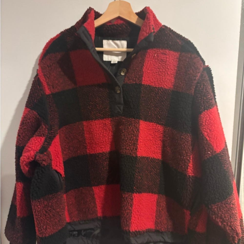 American Eagle Outfitters Red and Black Plaid Jacket